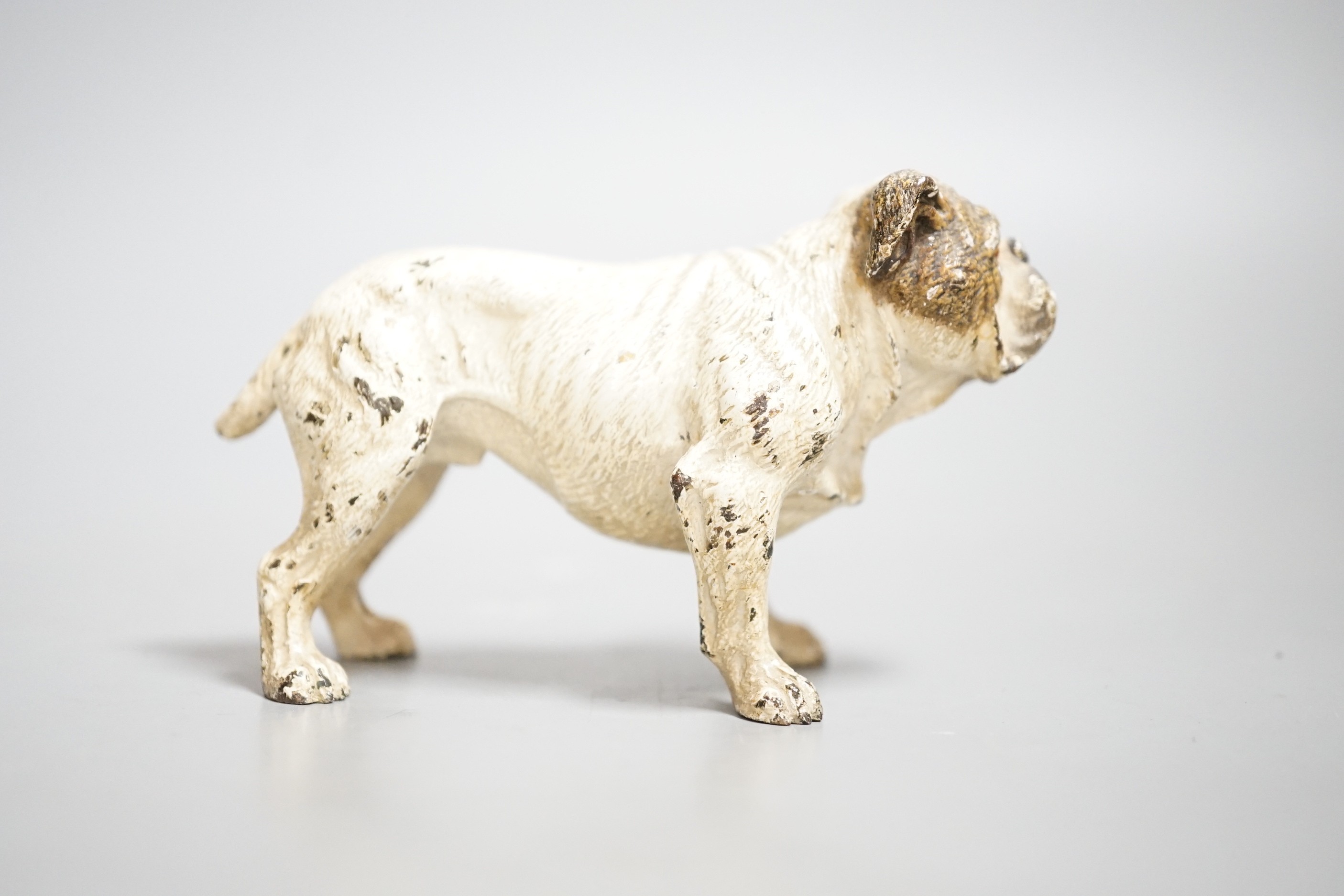 Two Austrian cold painted models of bulldogs, stamped Geschutzt. 10cm long